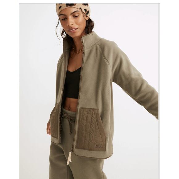 Madewell MWL Betterfleece Zip Quilted-Pocket Jacket Size Small - Picture 1 of 8